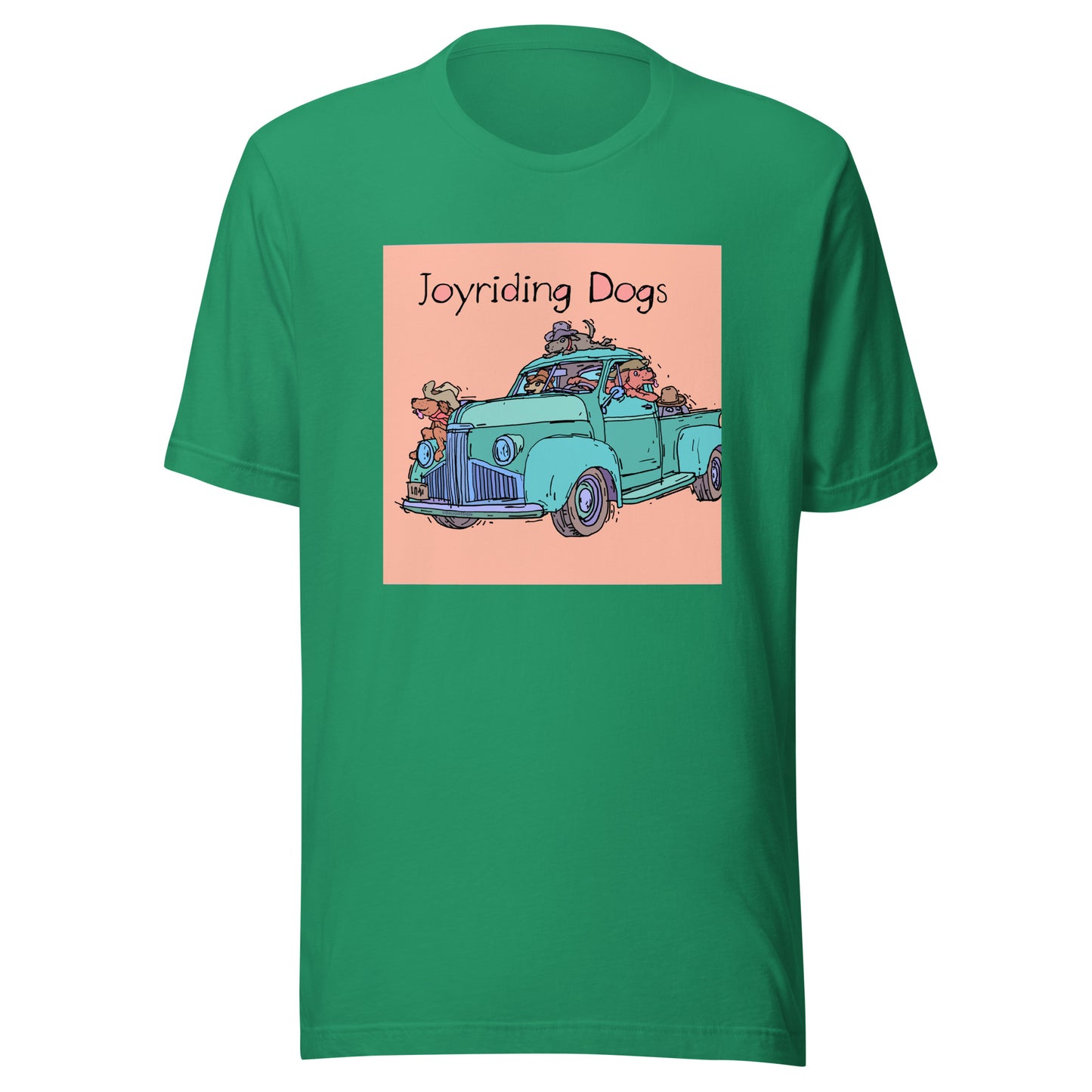 Cowboy Joyriding Dogs - Green Pickup - Unisex t-shirt