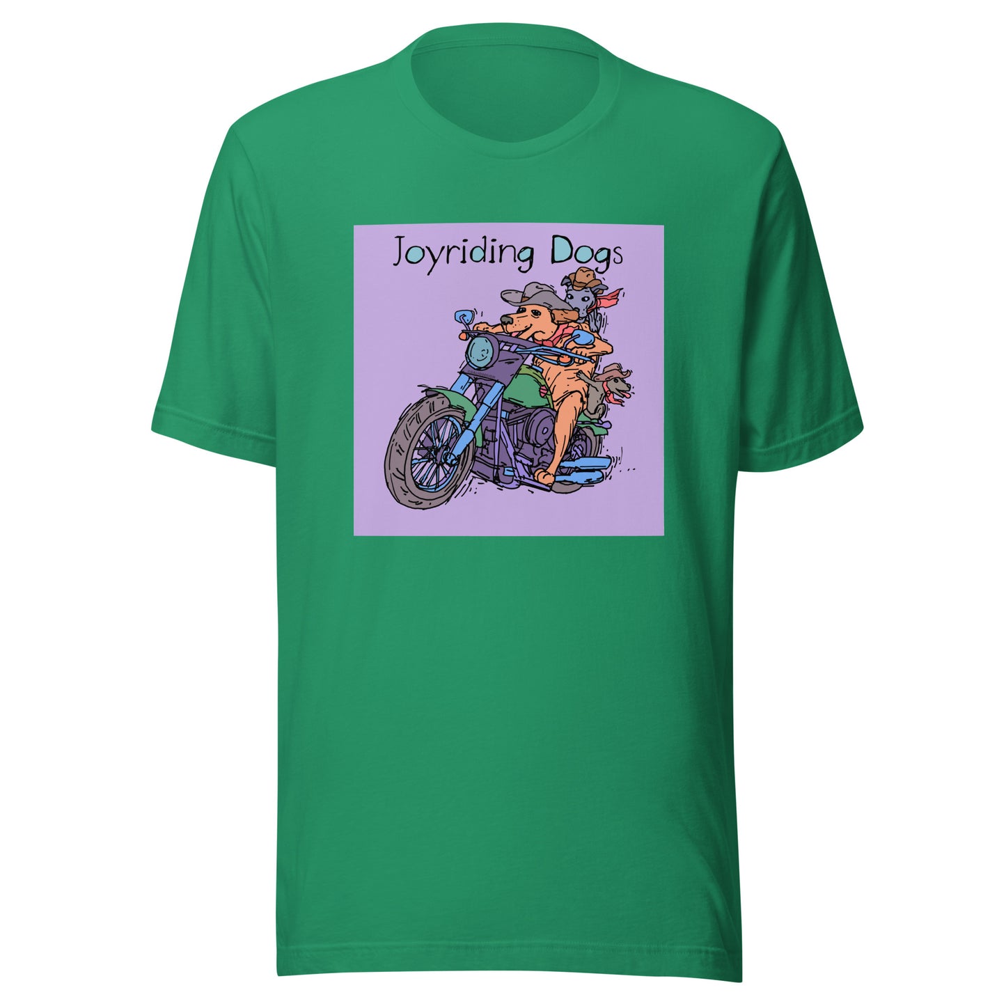 Cowboy Joyriding Dogs - Two Riders Green Motorcycle - Unisex t-shirt