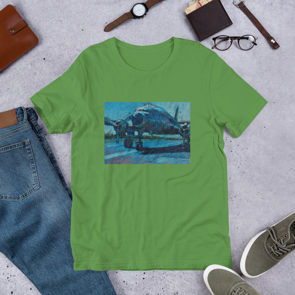 Airplane - Dark Blue/Linework - no text - Unisex t-shirt