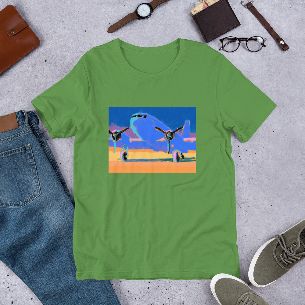 Airplane - Blue/Yellow - No Text - Unisex t-shirt