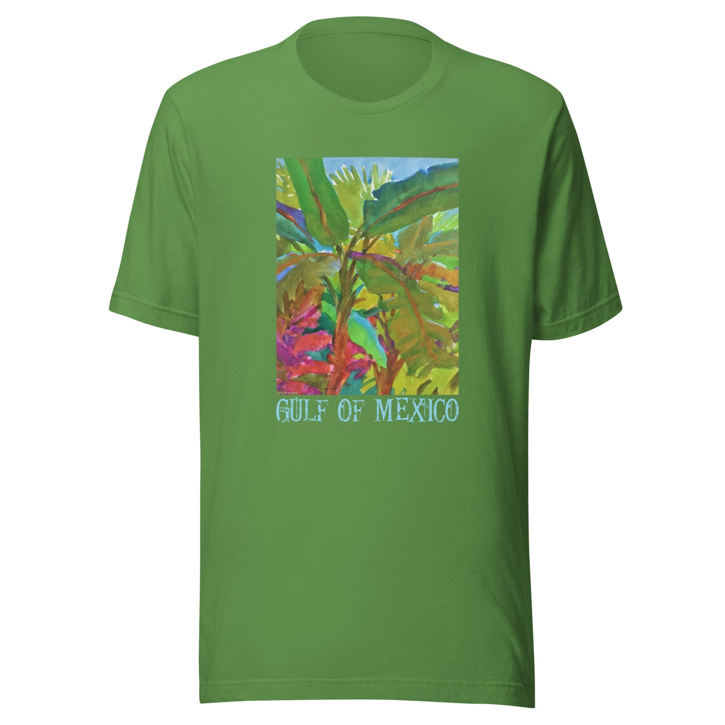 Gulf of Mexico - Banana Trees - Light Font - from watercolor - Unisex t-shirt
