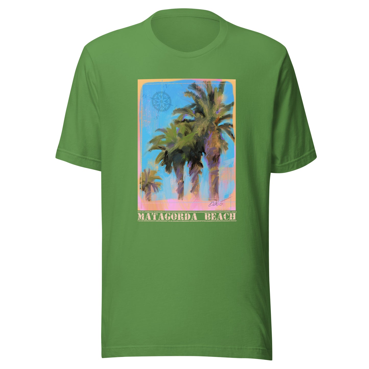 Matagorda Beach - Palms - Light Font - Unisex t-shirt