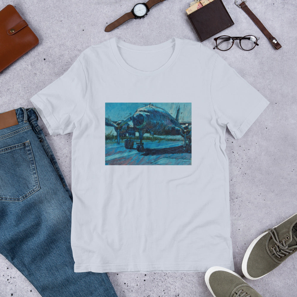 Airplane - Dark Blue/Linework - no text - Unisex t-shirt