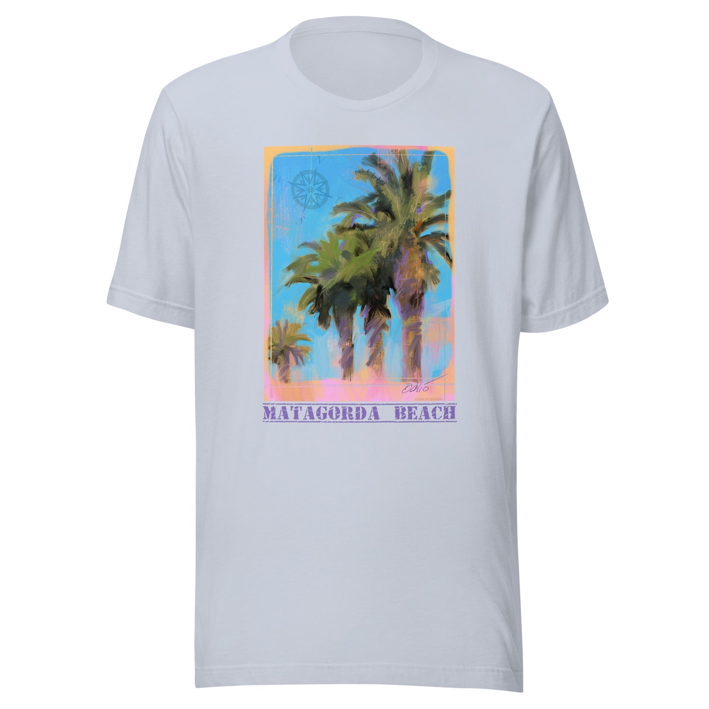 Matagorda Beach - Palms - Dark Font - Unisex t-shirt