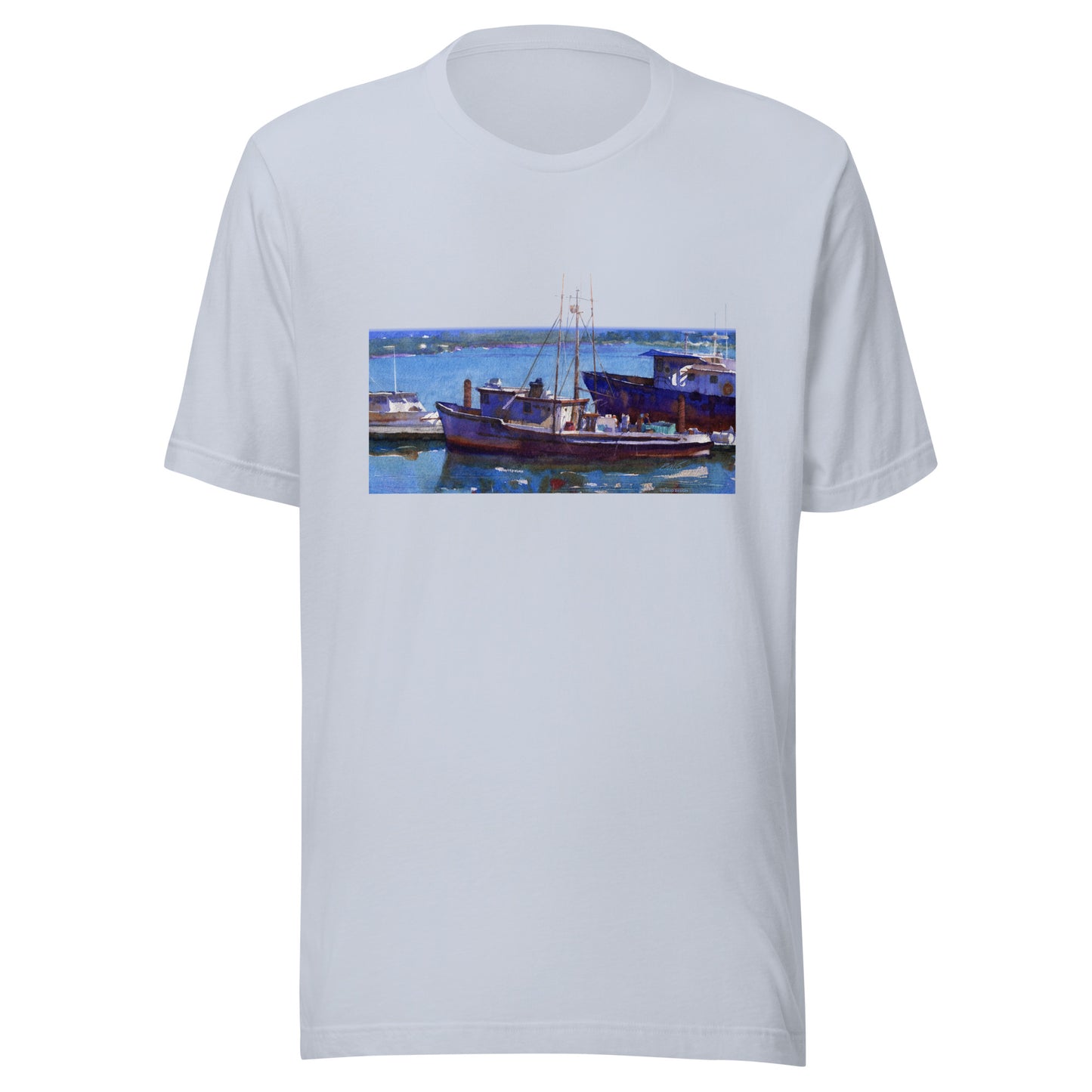 Fishing Boats - from watercolor - Unisex t-shirt