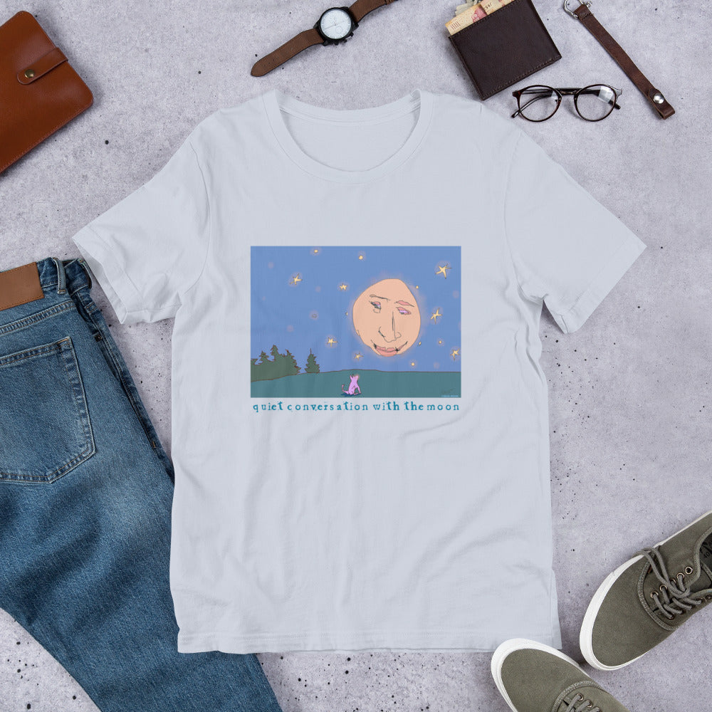Quiet Conversation with the Moon - Dark Font - Unisex t-shirt