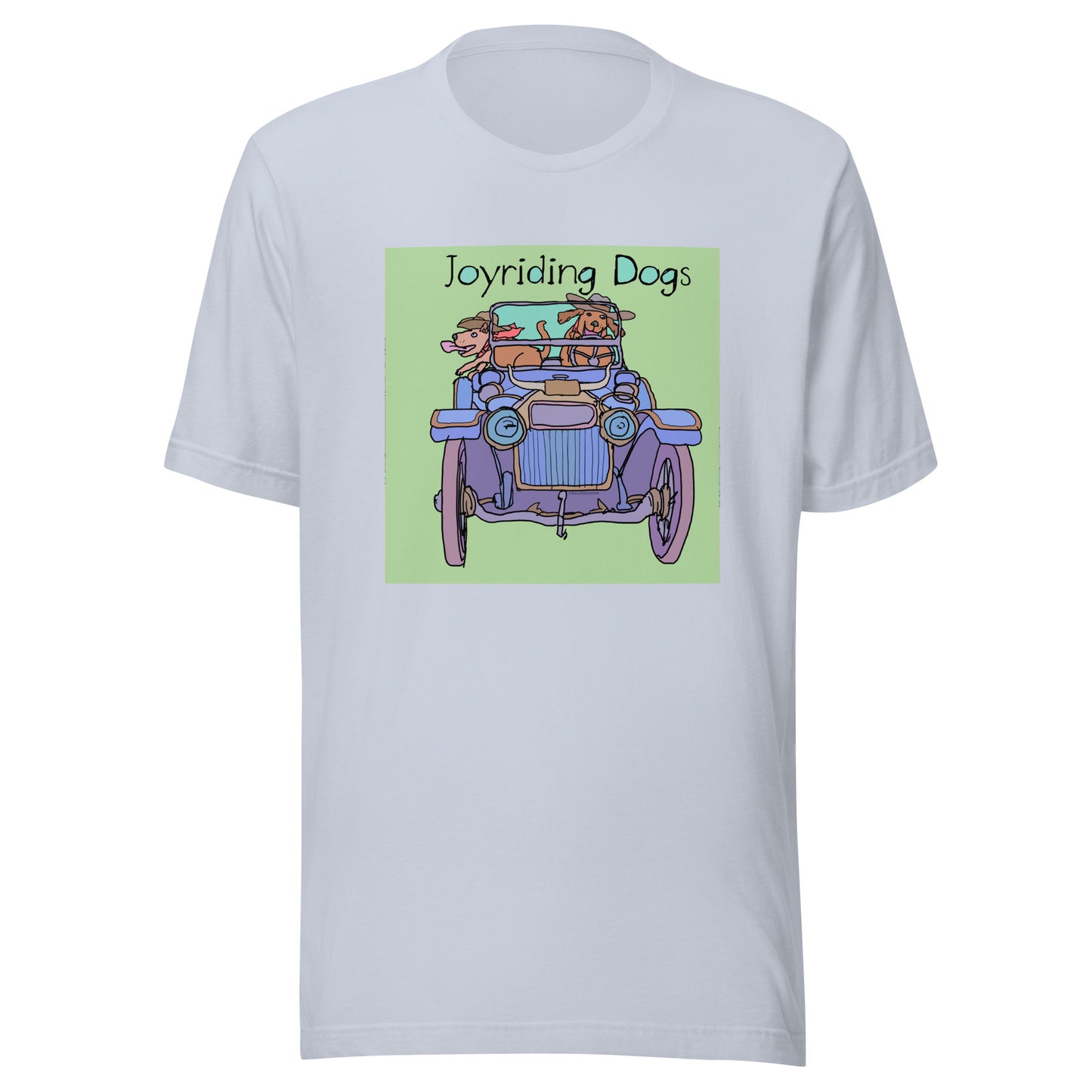 Cowboy Joyriding Dogs - Blue Car - Unisex t-shirt