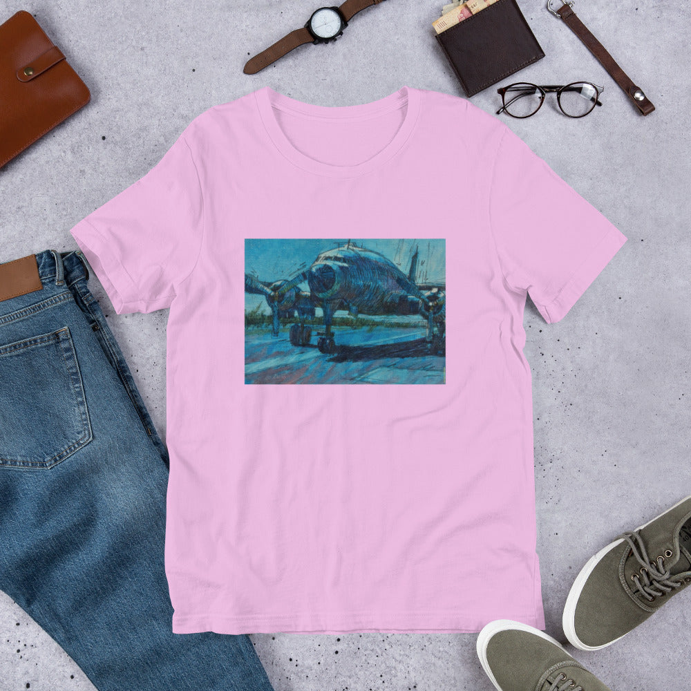 Airplane - Dark Blue/Linework - no text - Unisex t-shirt