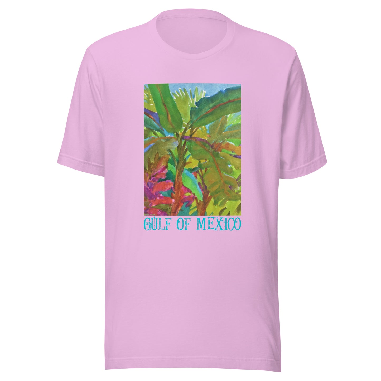 Gulf of Mexico - Banana Trees - Dark Font - from watercolor = Unisex t-shirt