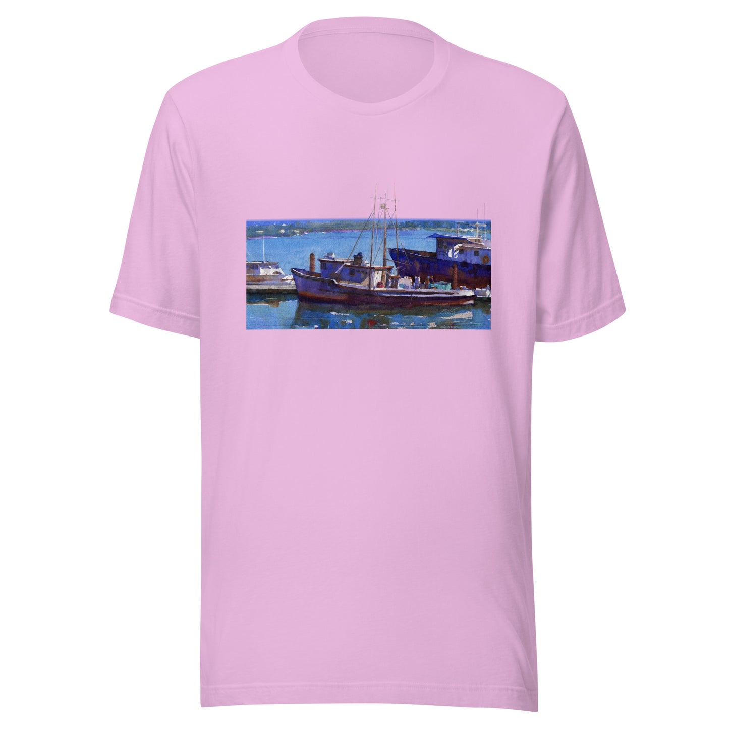 Fishing Boats - from watercolor - Unisex t-shirt