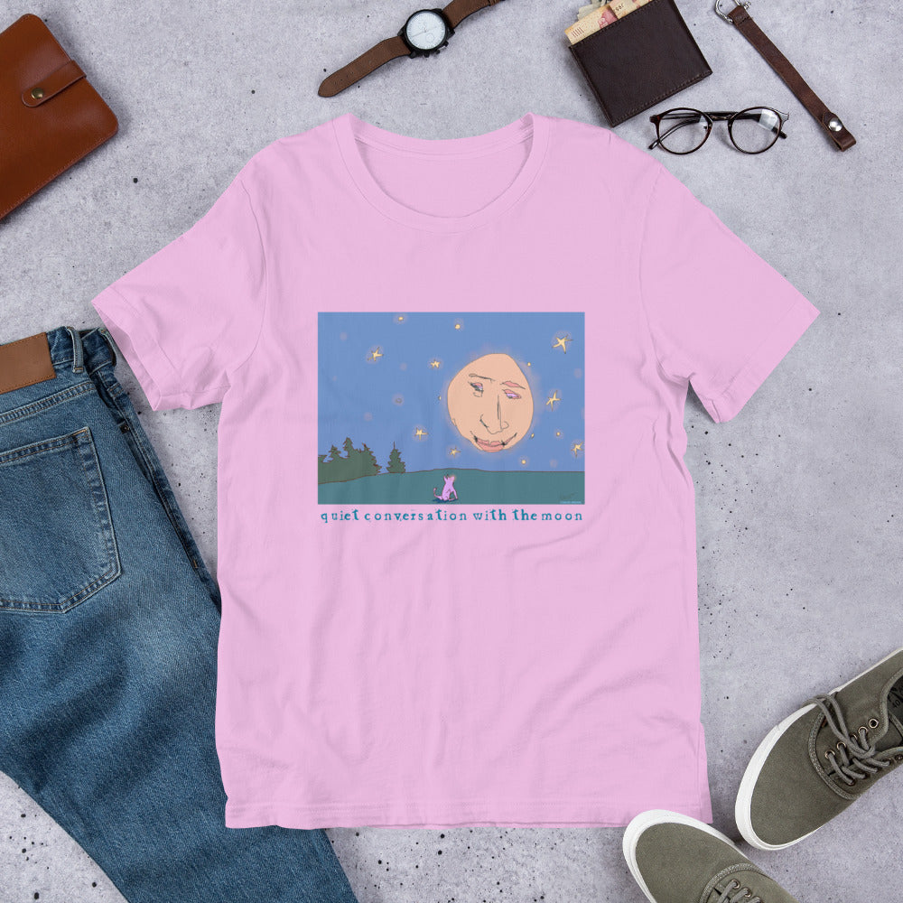 Quiet Conversation with the Moon - Dark Font - Unisex t-shirt