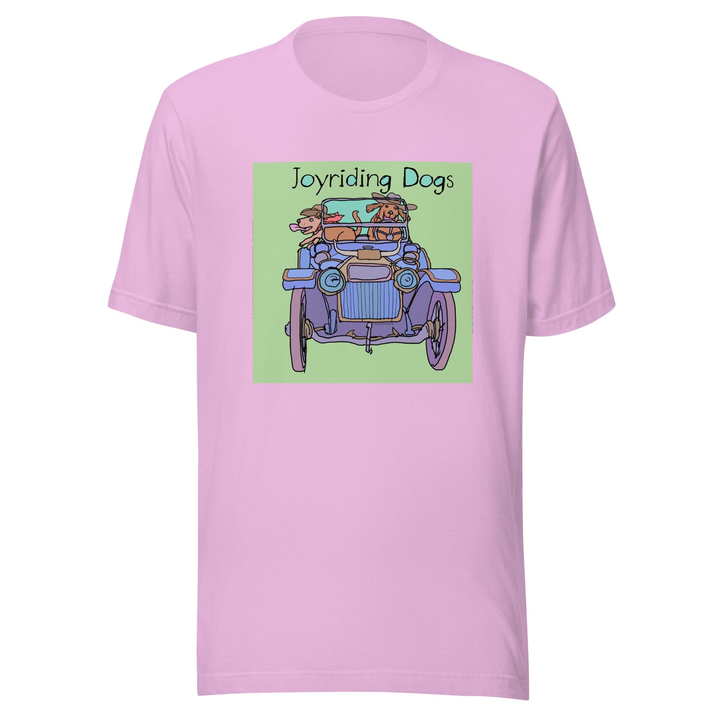 Cowboy Joyriding Dogs - Blue Car - Unisex t-shirt