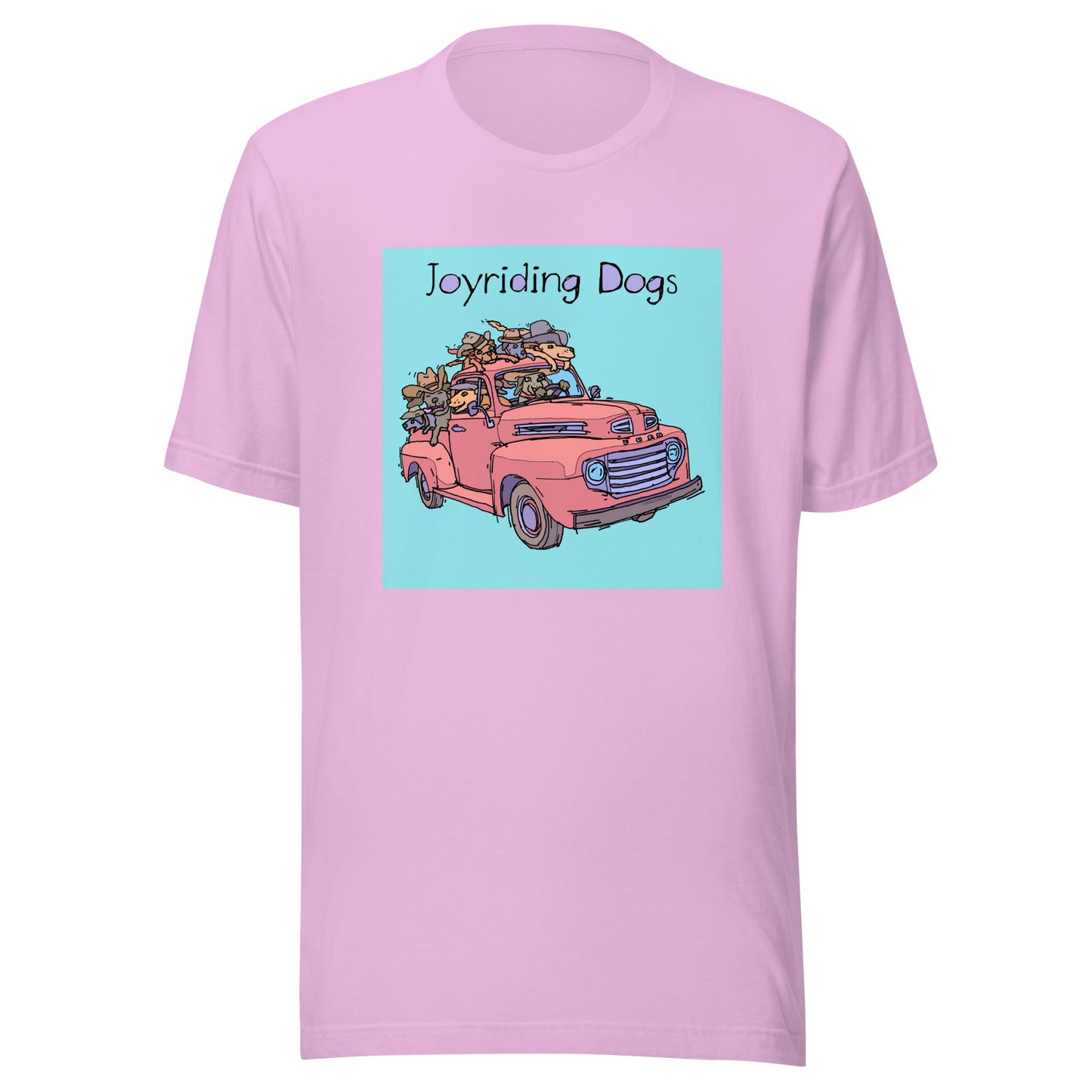 Cowboy Joyriding Dogs - Red Pickup - Unisex t-shirt