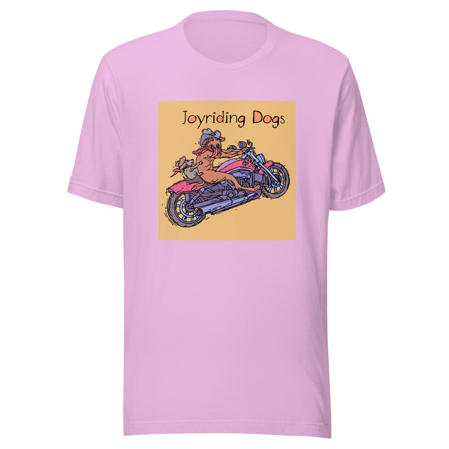 Cowboy Joyriding Dogs - Two Riders Red Motorcycle - Unisex t-shirt