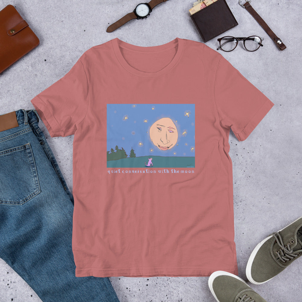 Quiet Conversation with the Moon - Light Font - Unisex t-shirt