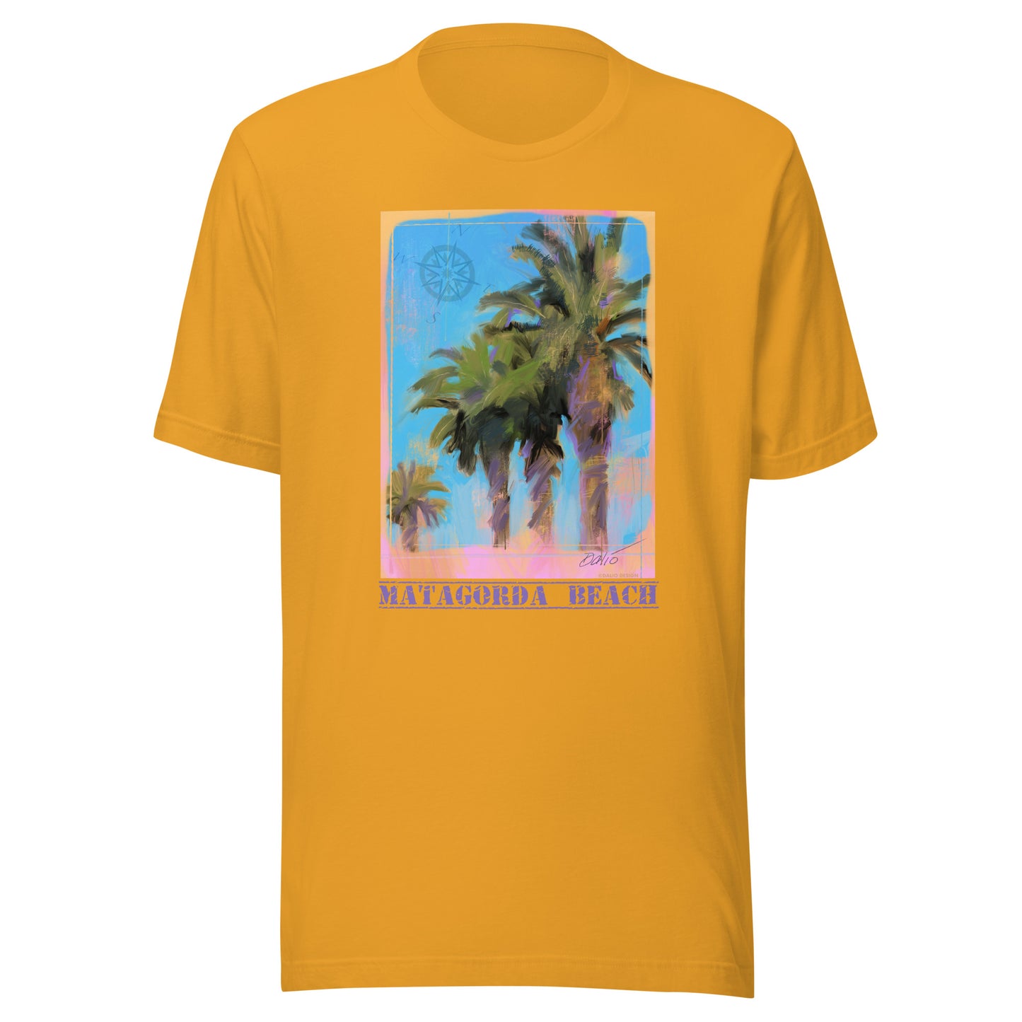 Matagorda Beach - Palms - Dark Font - Unisex t-shirt