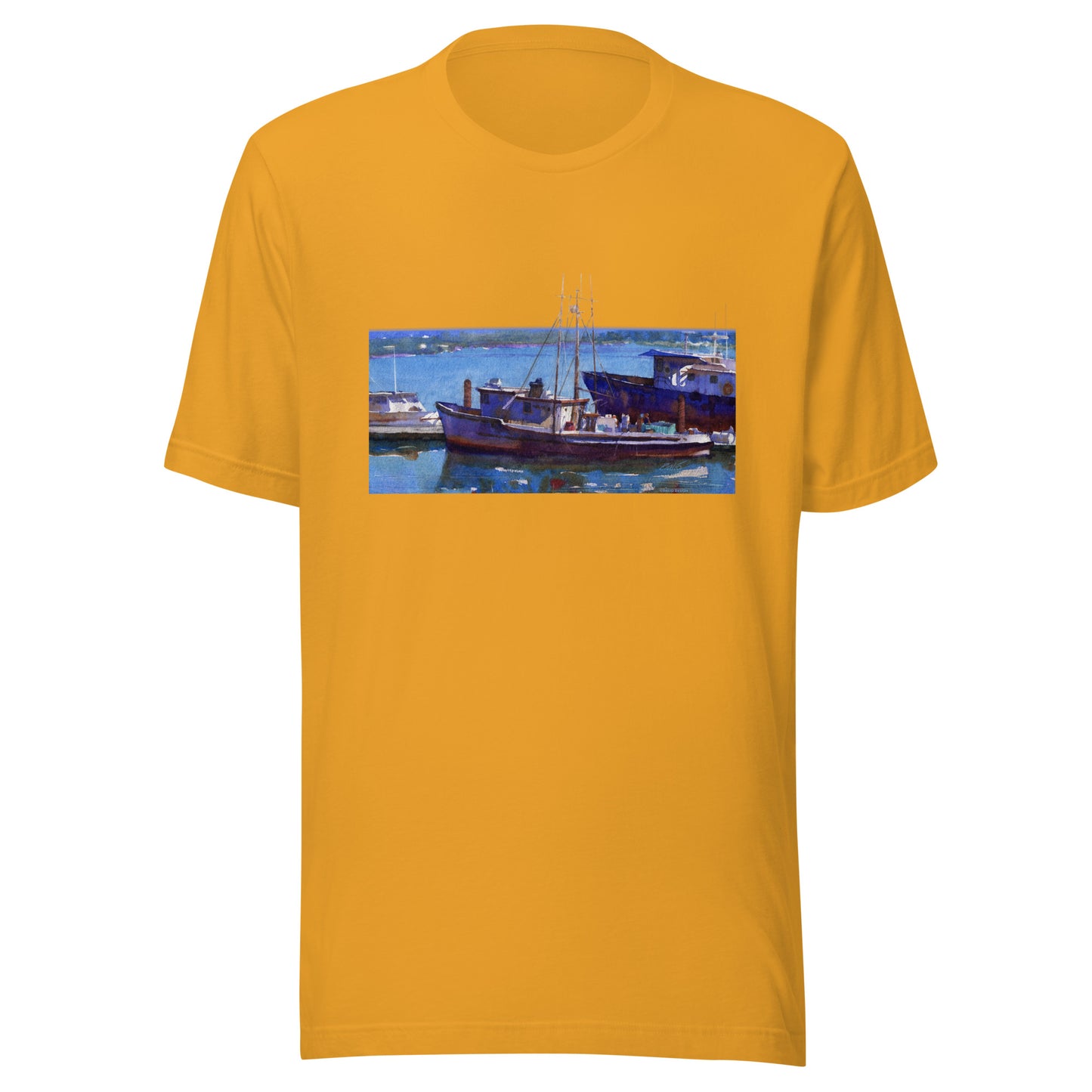Fishing Boats - from watercolor - Unisex t-shirt
