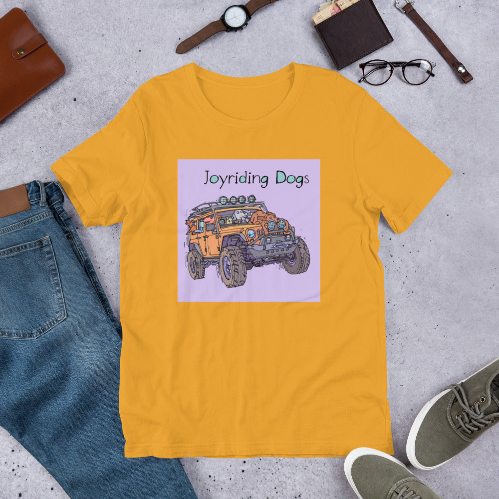Joy Riding Dogs - Yellow Jeep - Unisex t-shirt