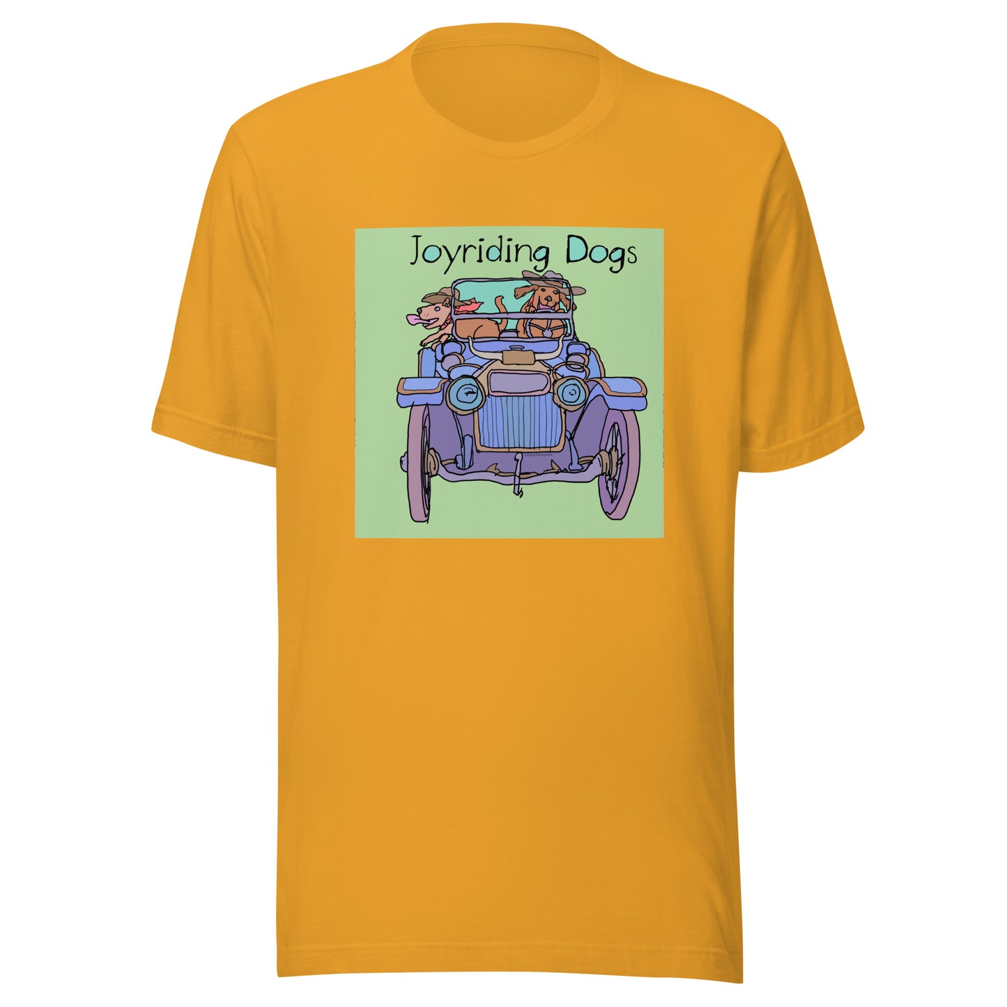 Cowboy Joyriding Dogs - Blue Car - Unisex t-shirt