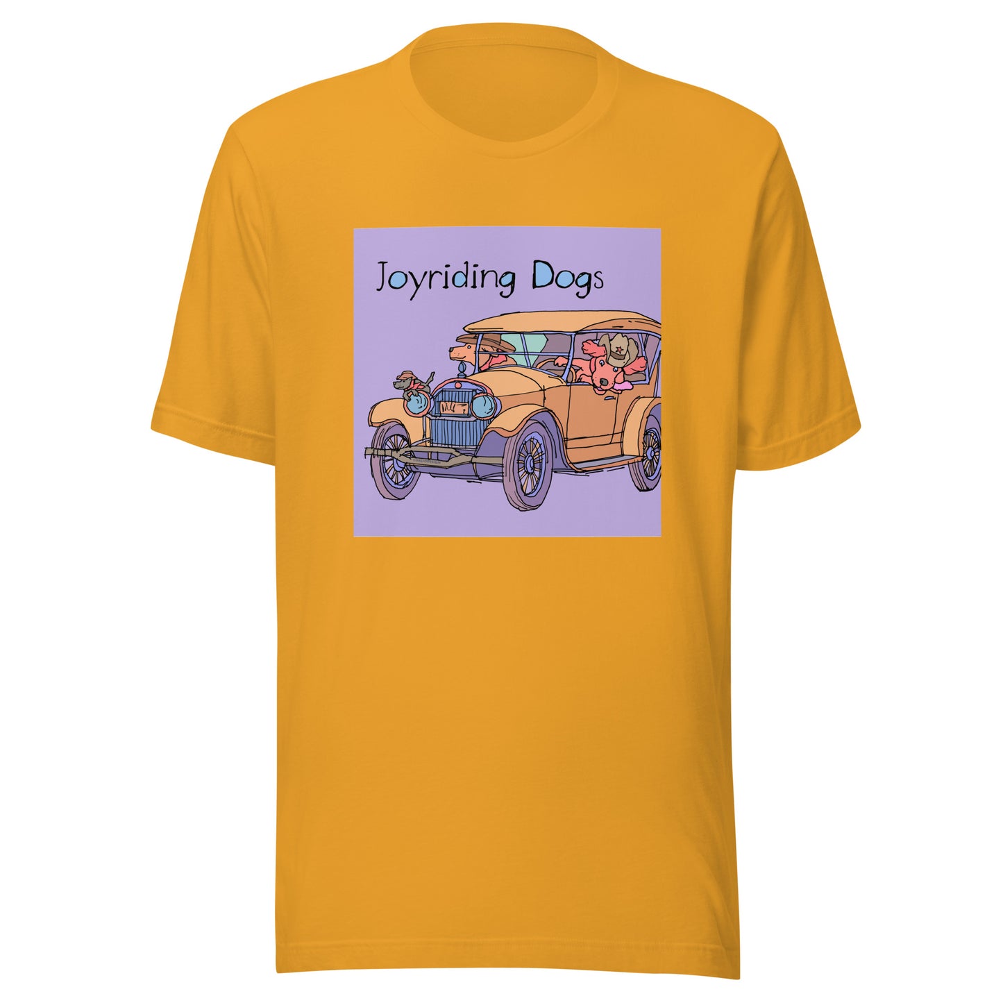 Cowboy Joyriding Dogs - Yellow Car - Unisex t-shirt