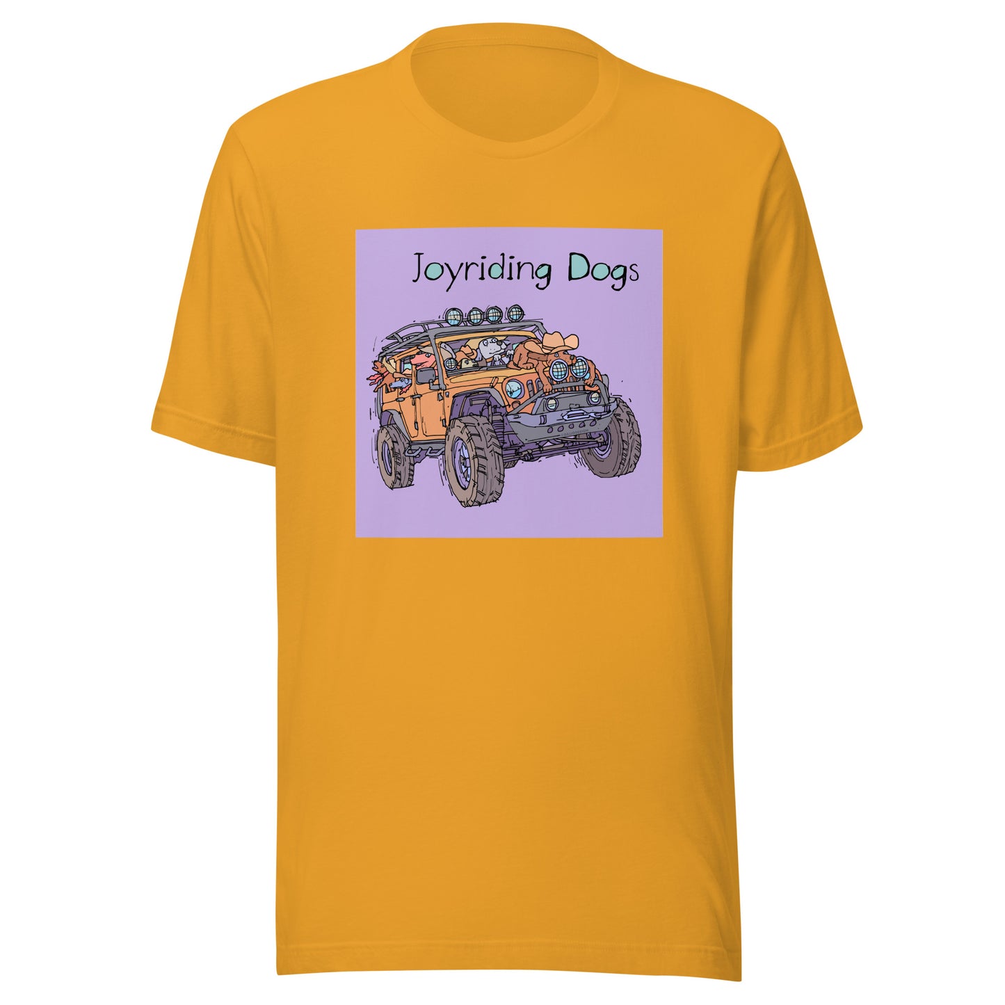 Cowboy Joyriding Dogs - Yellow Jeep - Unisex t-shirt