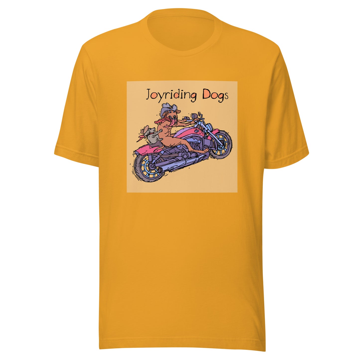 Cowboy Joyriding Dogs - Two Riders Red Motorcycle - Unisex t-shirt