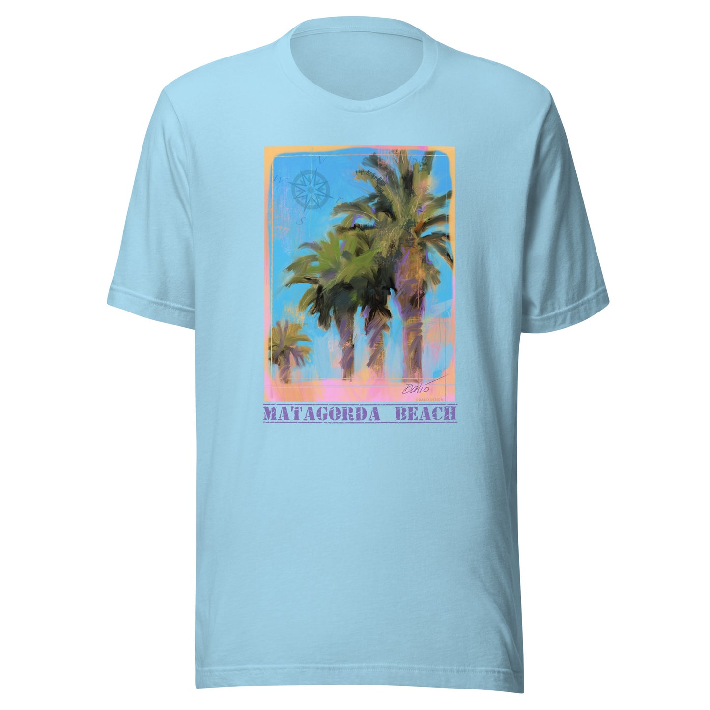 Matagorda Beach - Palms - Dark Font - Unisex t-shirt