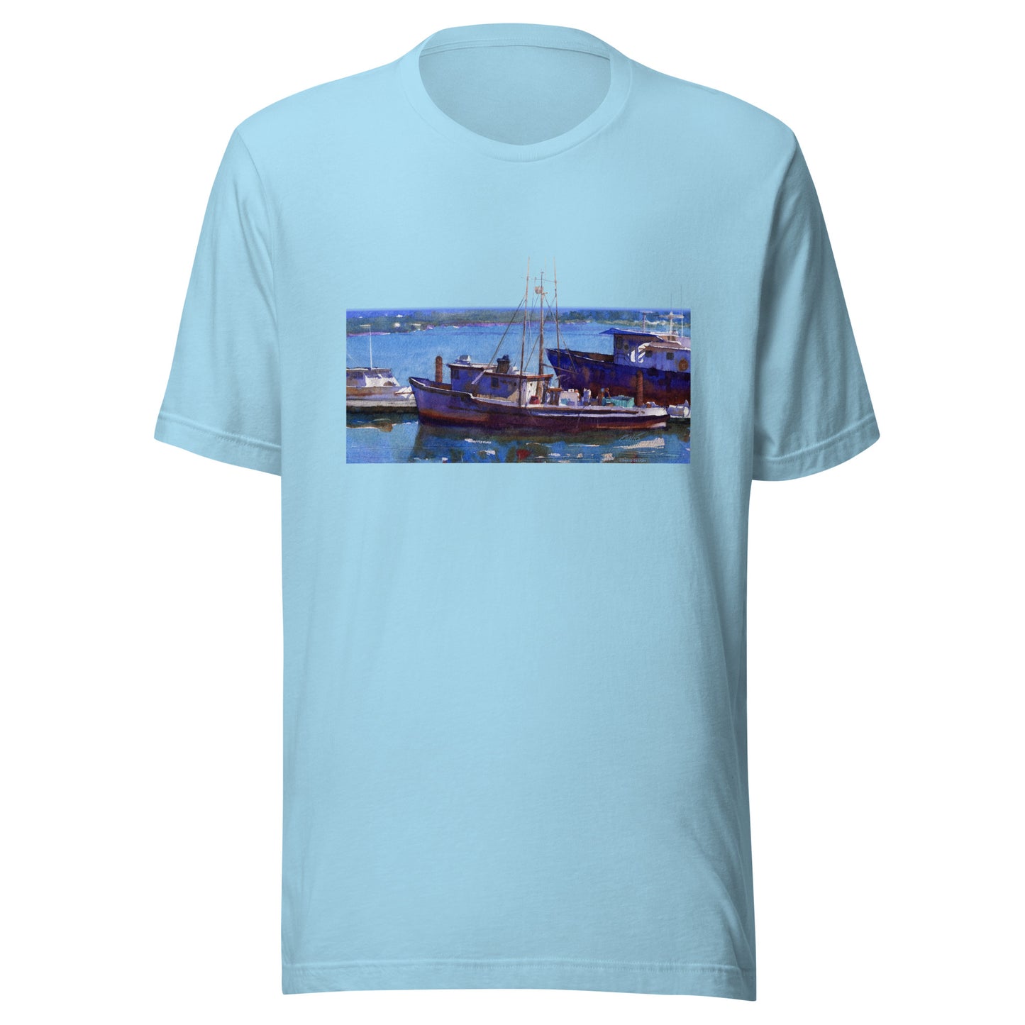 Fishing Boats - from watercolor - Unisex t-shirt