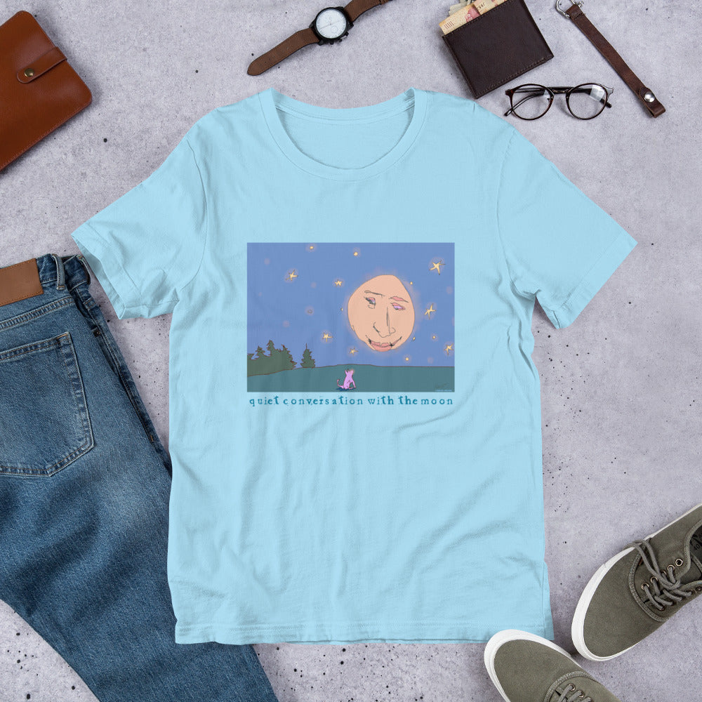 Quiet Conversation with the Moon - Dark Font - Unisex t-shirt