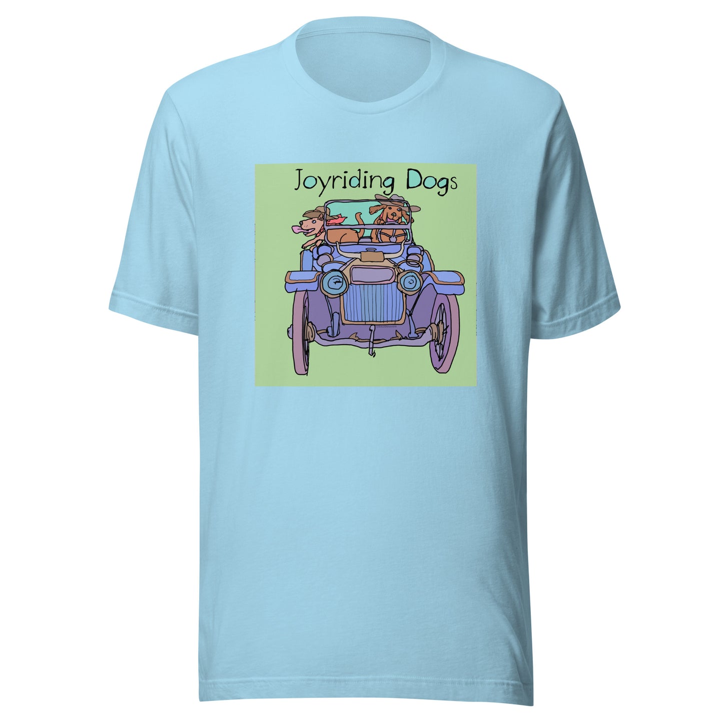 Cowboy Joyriding Dogs - Blue Car - Unisex t-shirt