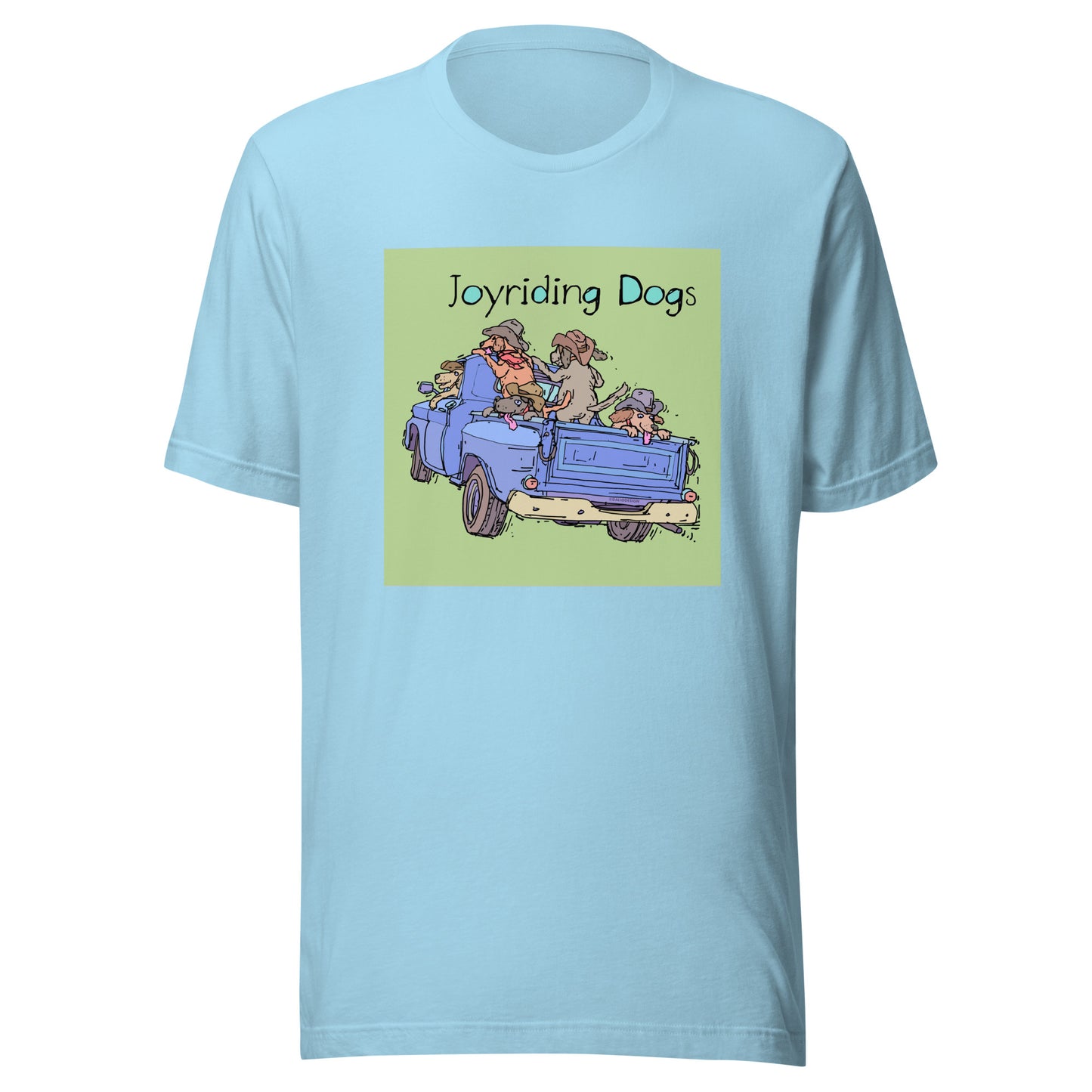 Cowboy Joyriding Dogs - Blue Pickup - Unisex t-shirt
