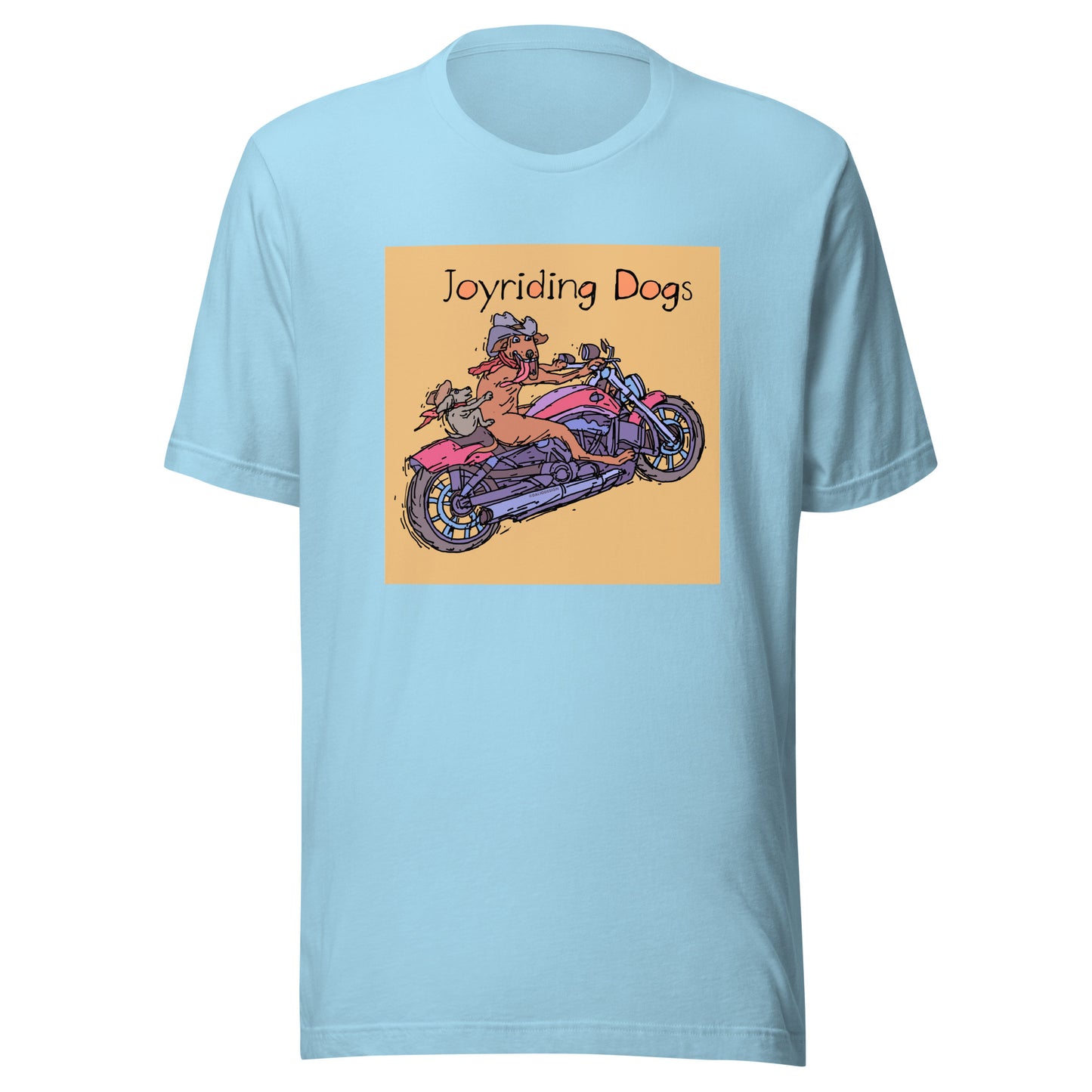Cowboy Joyriding Dogs - Two Riders Red Motorcycle - Unisex t-shirt