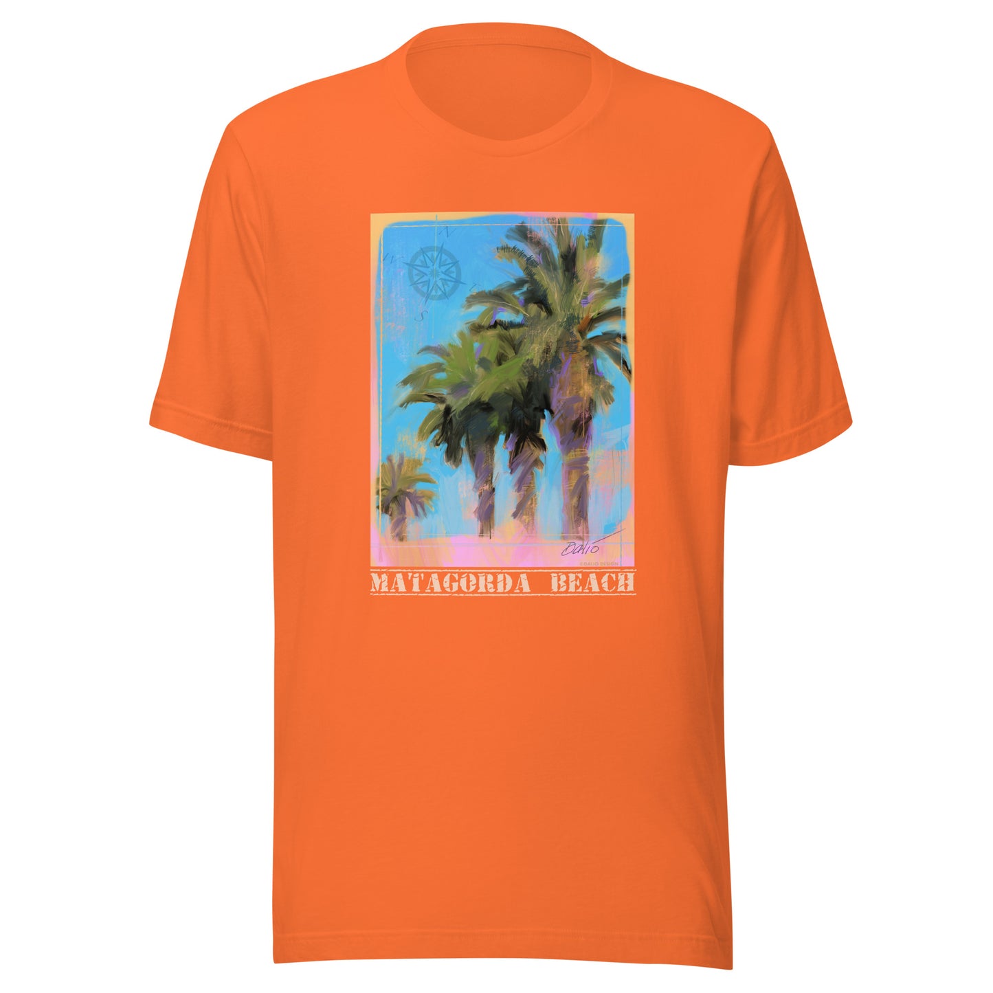 Matagorda Beach - Palms - Light Font - Unisex t-shirt