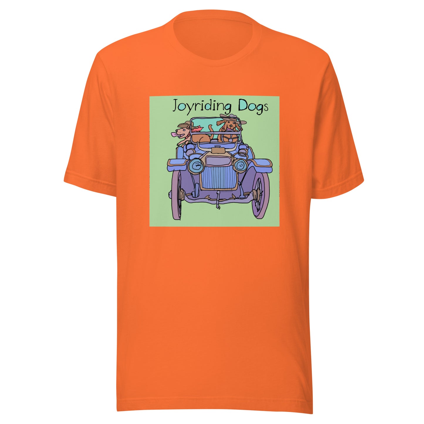 Cowboy Joyriding Dogs - Blue Car - Unisex t-shirt