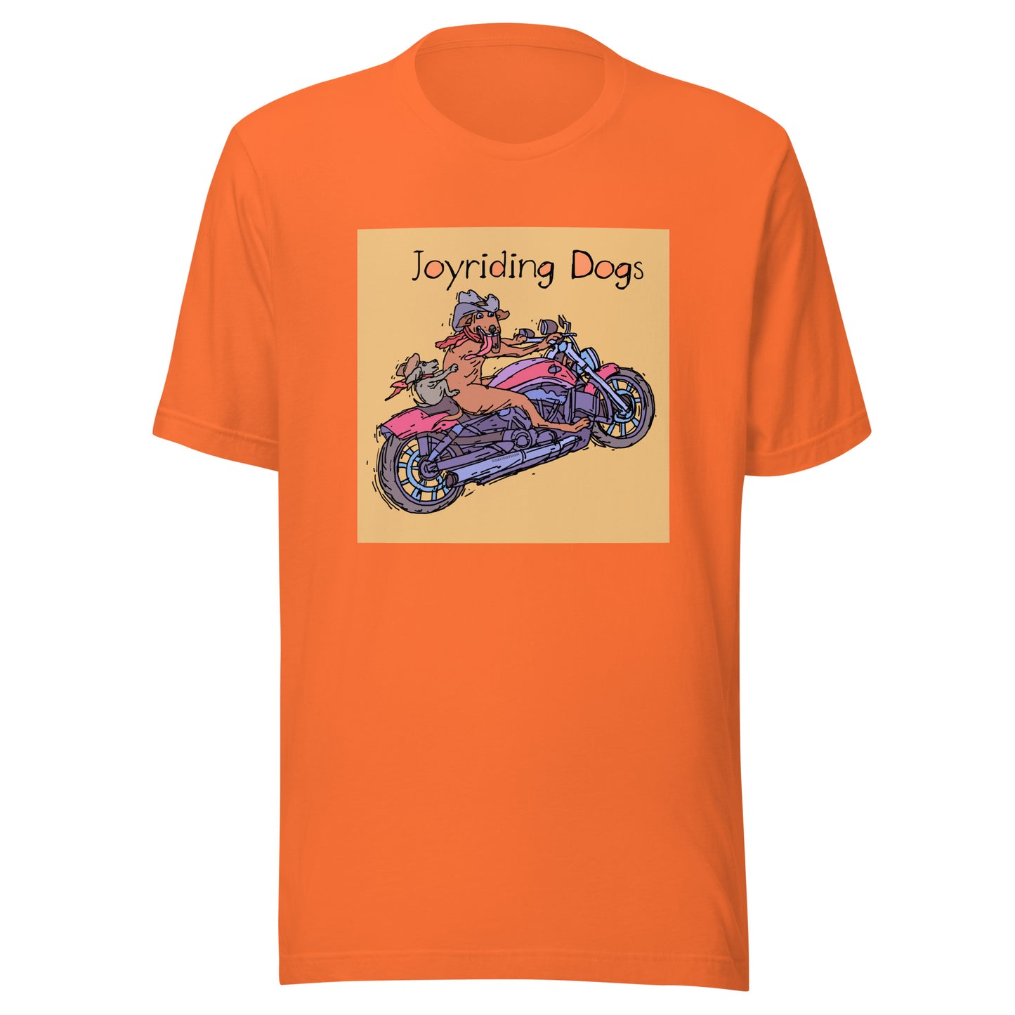 Cowboy Joyriding Dogs - Two Riders Red Motorcycle - Unisex t-shirt