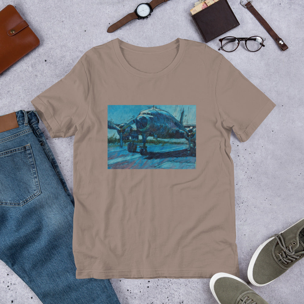 Airplane - Dark Blue/Linework - no text - Unisex t-shirt