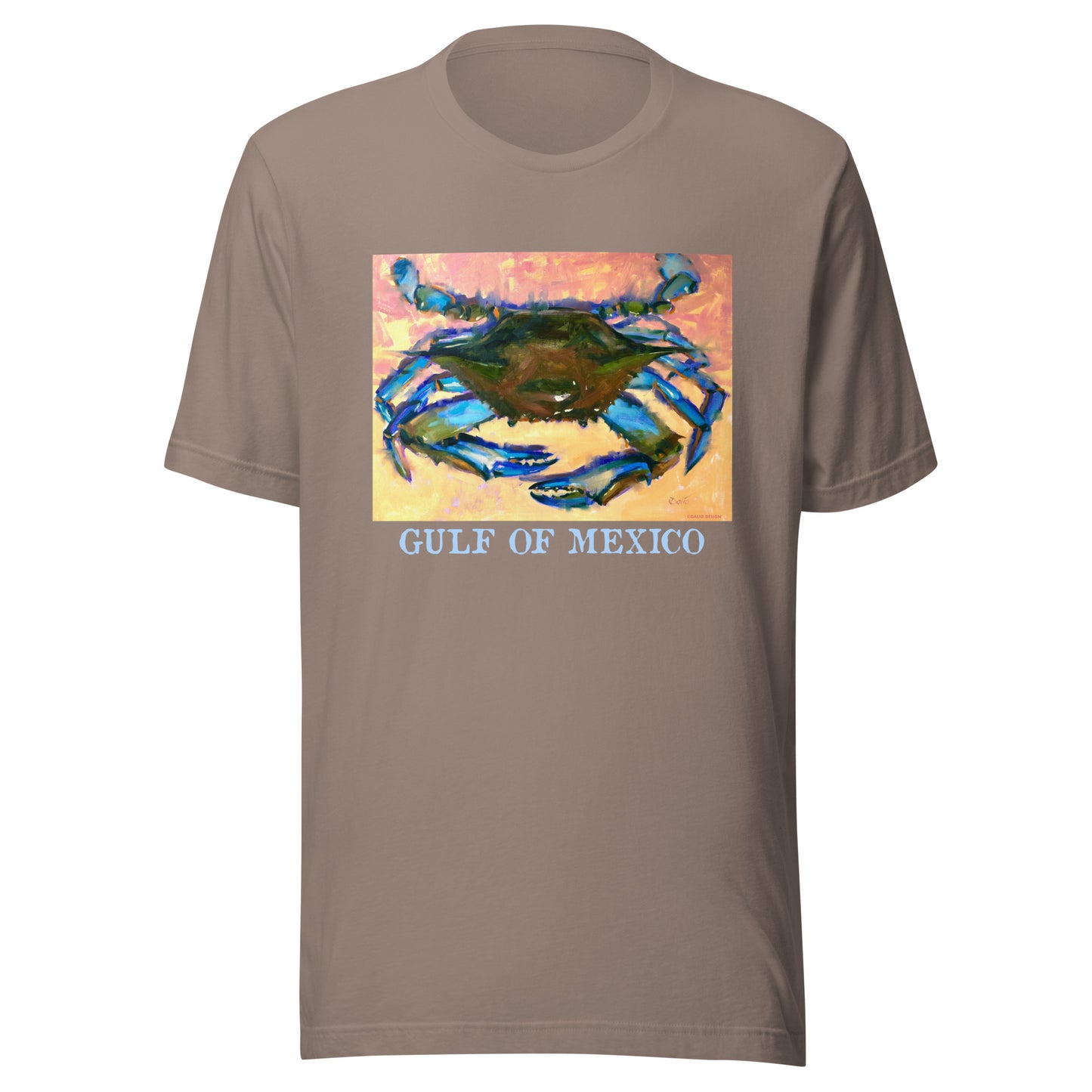 Gulf of Mexico - Blue Crab - Light Font - from oil painting - Unisex t-shirt