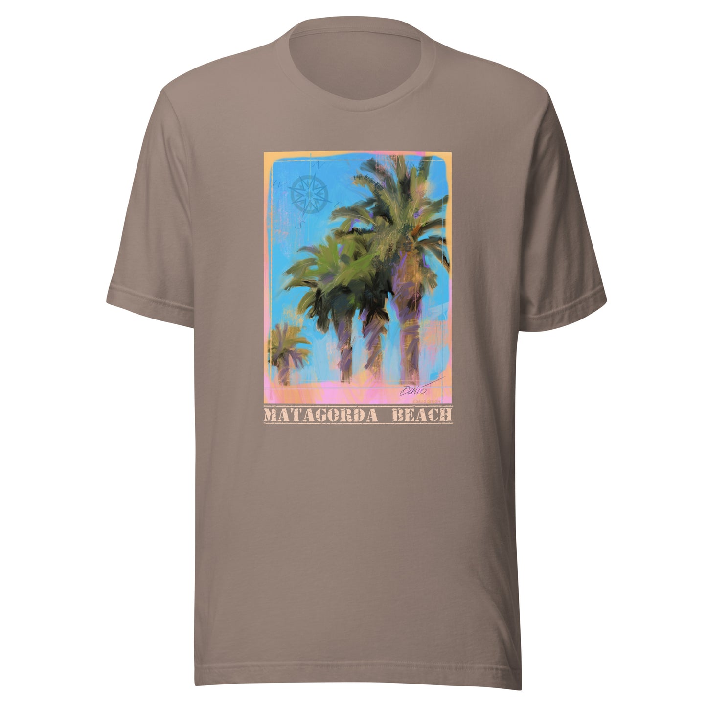 Matagorda Beach - Palms - Light Font - Unisex t-shirt