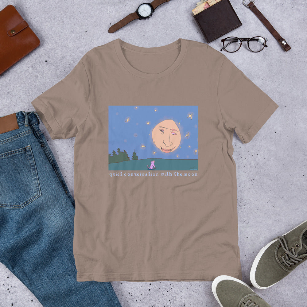 Quiet Conversation with the Moon - Light Font - Unisex t-shirt