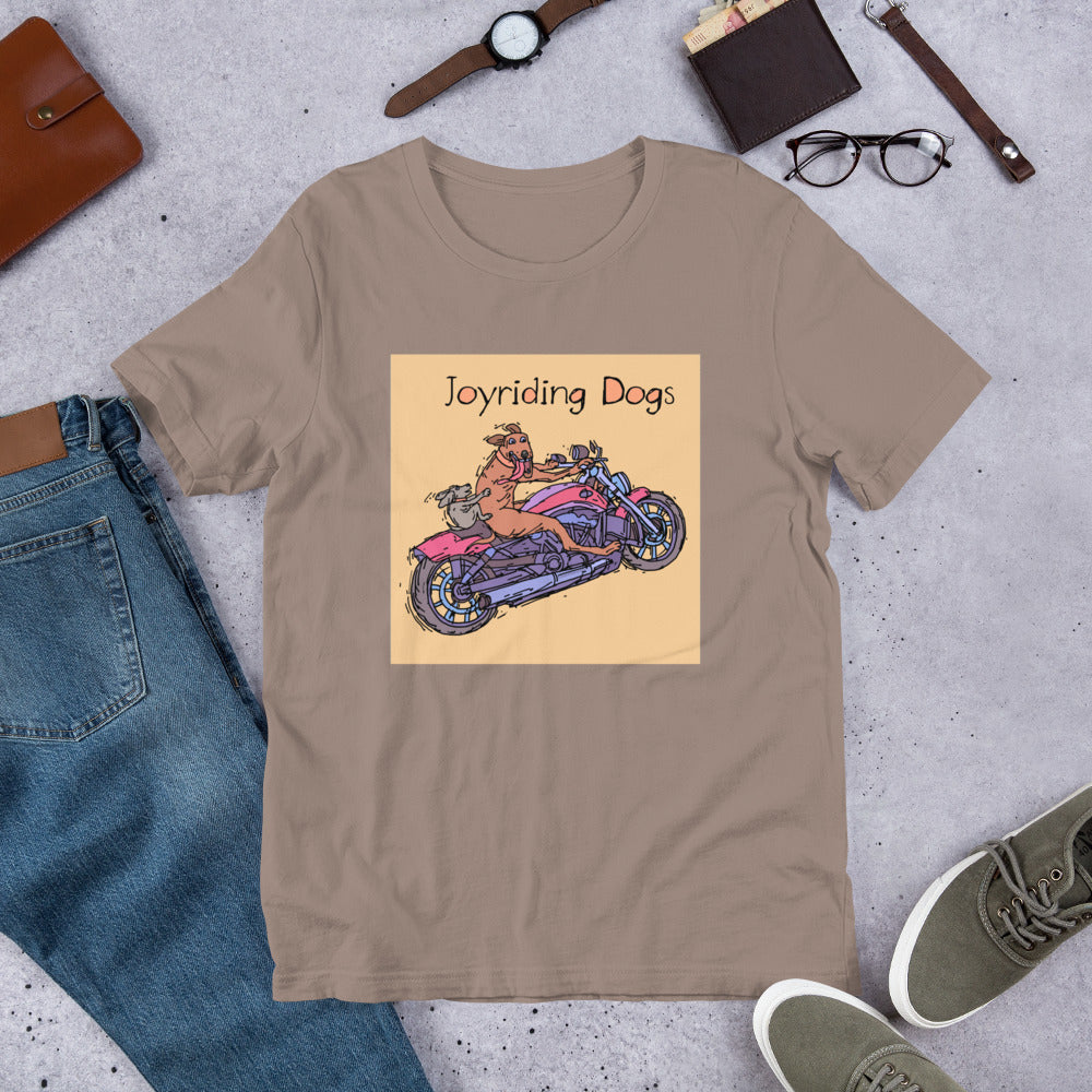 Joyriding Dogs - Two Riders Red Motorcycle - Unisex t-shirt