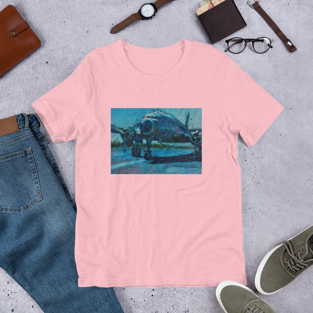 Airplane - Dark Blue/Linework - no text - Unisex t-shirt