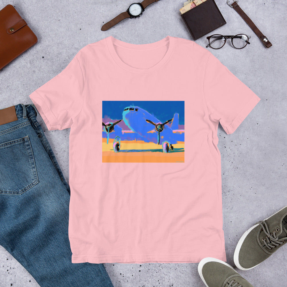 Airplane - Blue/Yellow - No Text - Unisex t-shirt