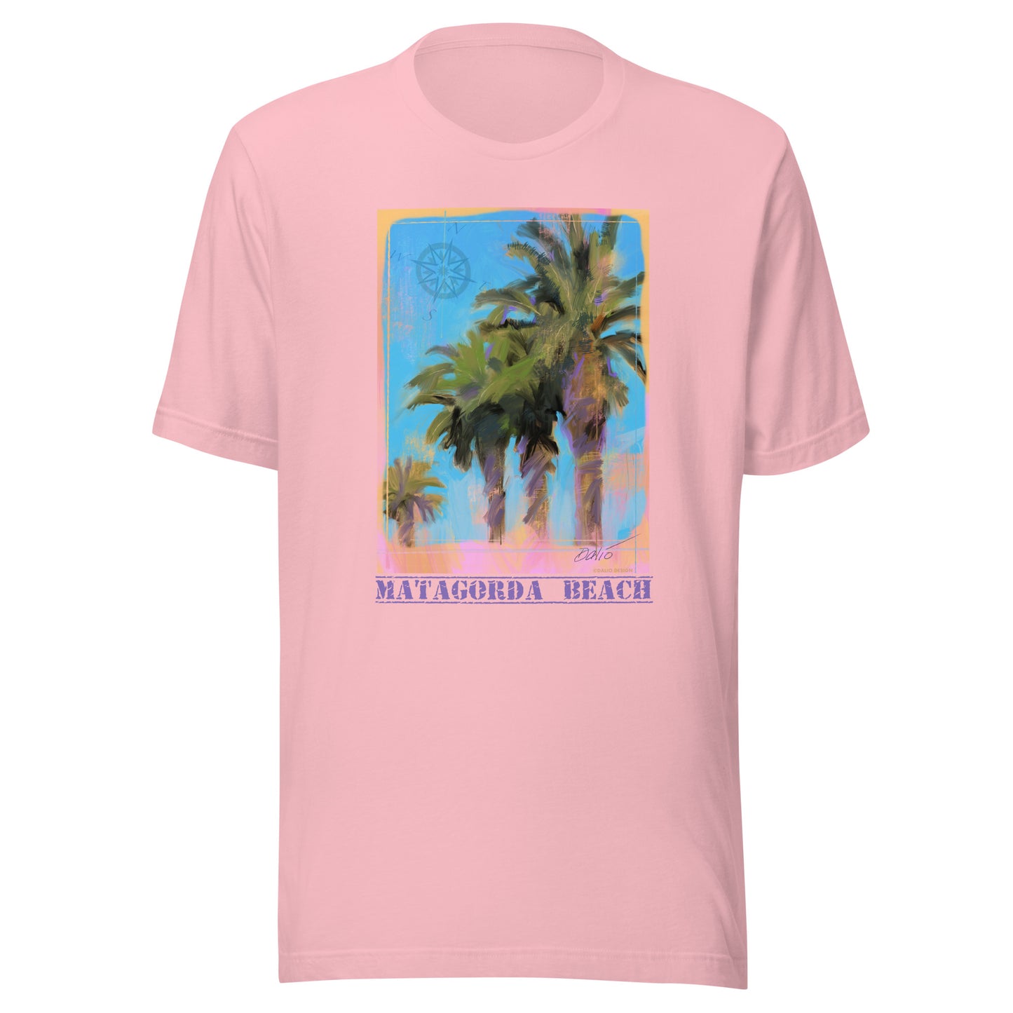 Matagorda Beach - Palms - Dark Font - Unisex t-shirt