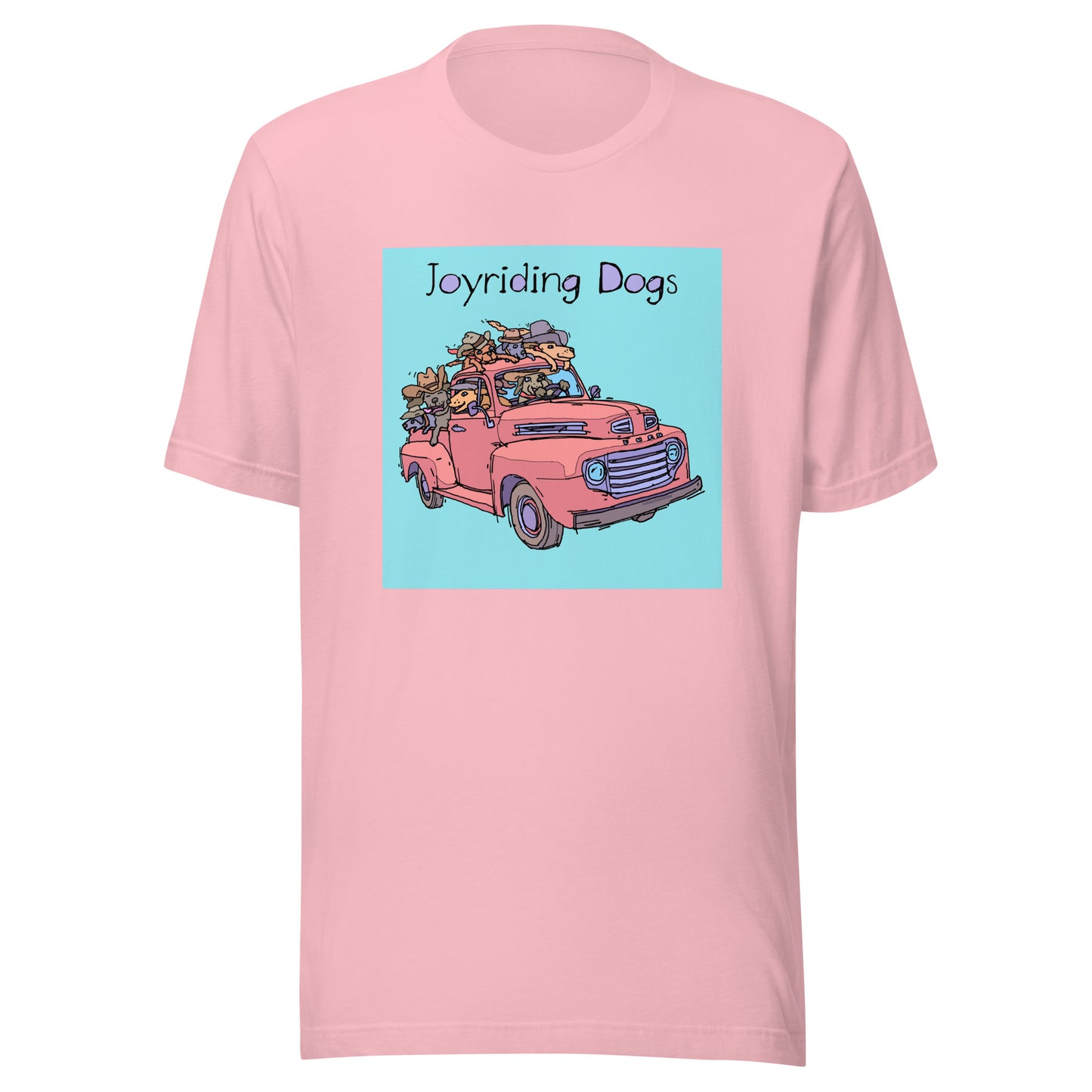 Cowboy Joyriding Dogs - Red Pickup - Unisex t-shirt