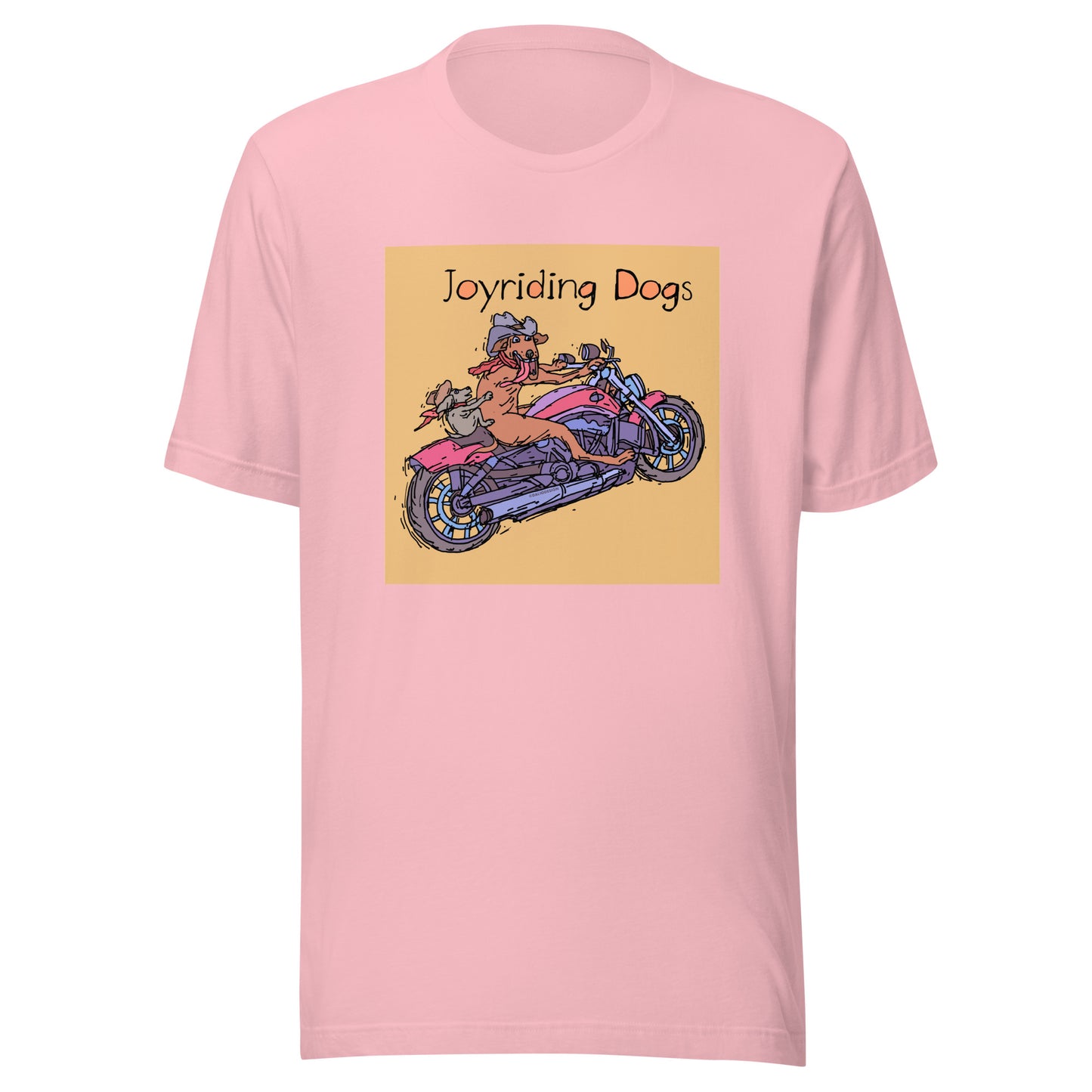 Cowboy Joyriding Dogs - Two Riders Red Motorcycle - Unisex t-shirt