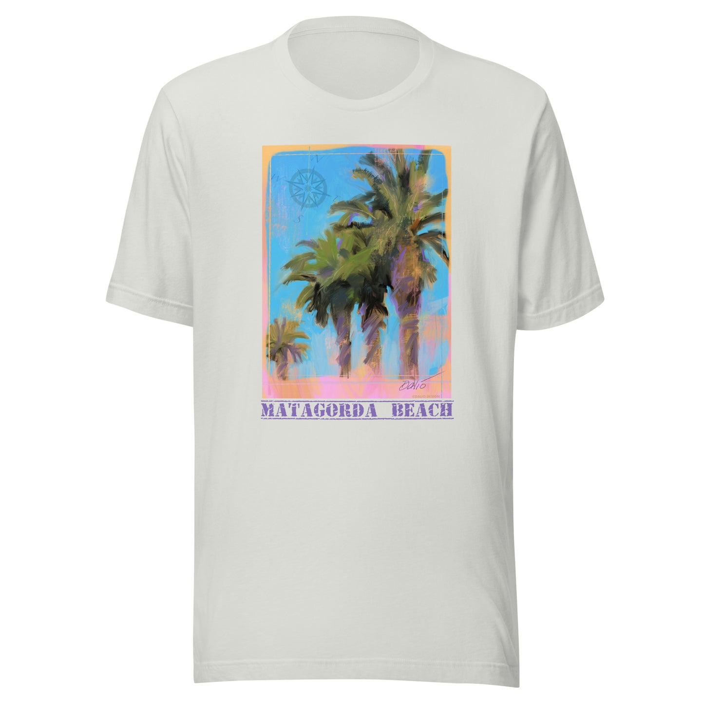 Matagorda Beach - Palms - Dark Font - Unisex t-shirt