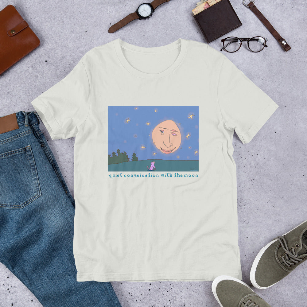 Quiet Conversation with the Moon - Dark Font - Unisex t-shirt