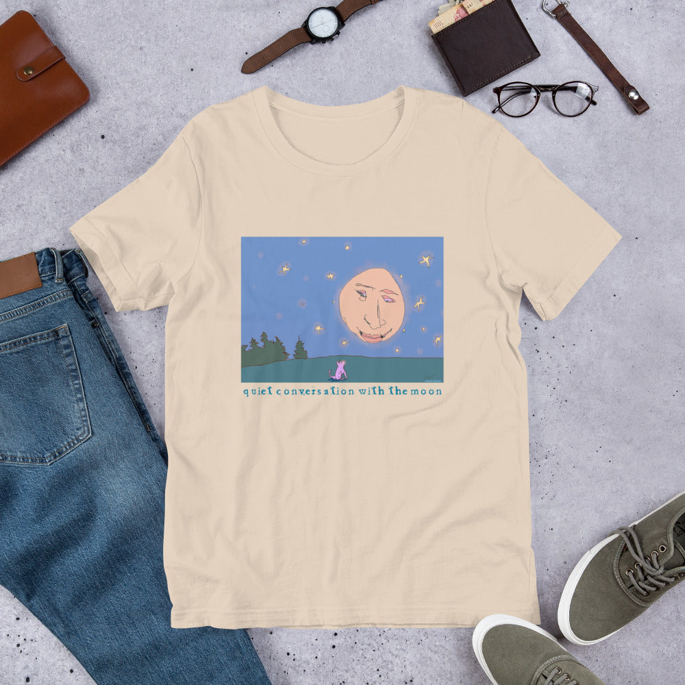 Quiet Conversation with the Moon - Dark Font - Unisex t-shirt