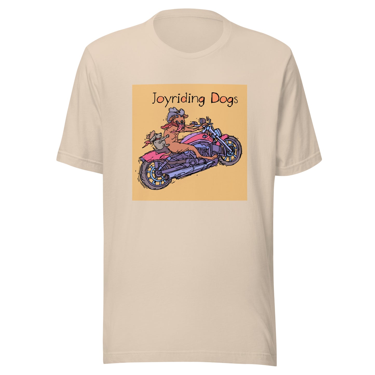 Cowboy Joyriding Dogs - Two Riders Red Motorcycle - Unisex t-shirt