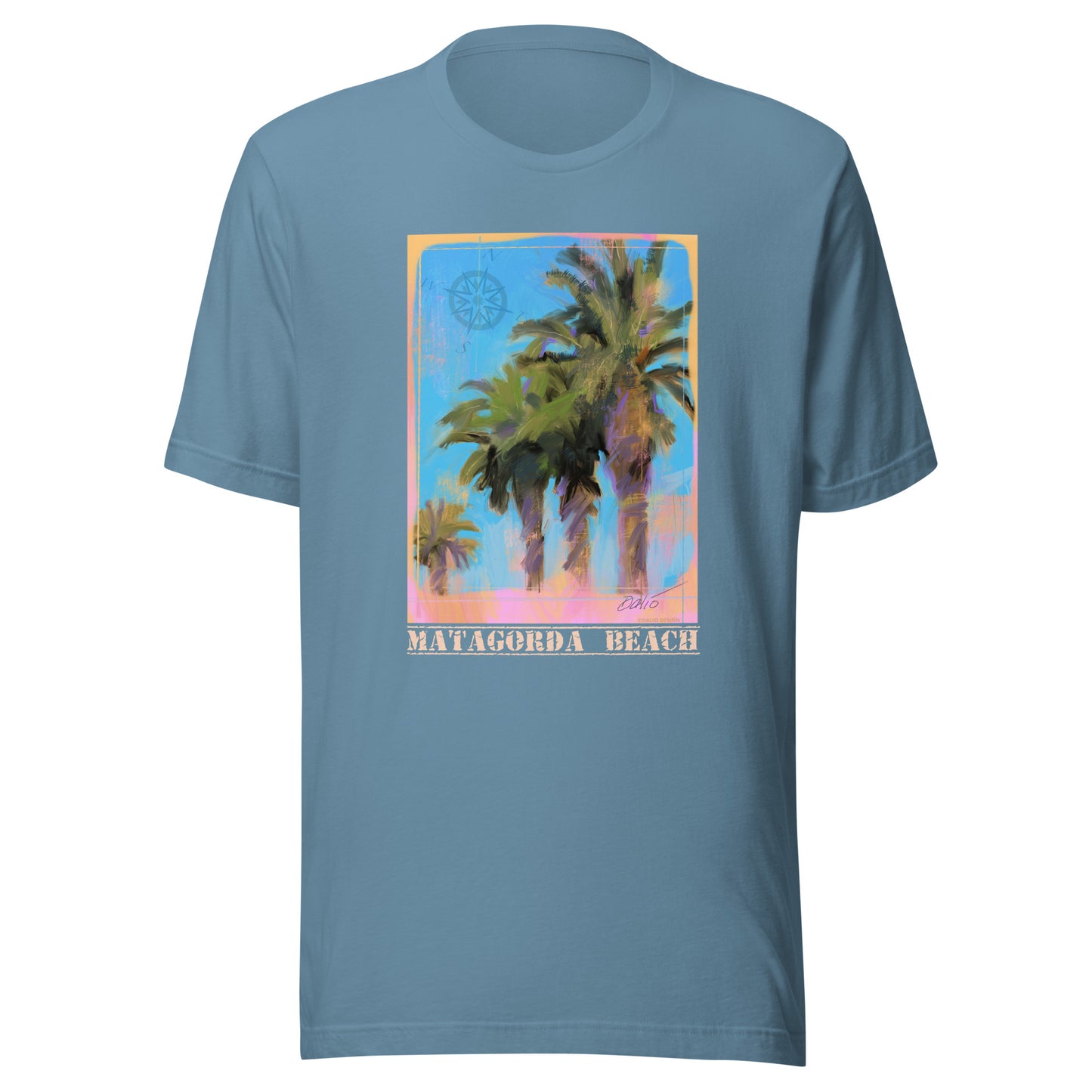 Matagorda Beach - Palms - Light Font - Unisex t-shirt
